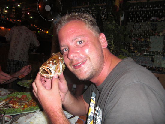 auch dieses Mal haben wir uns wieder einen Red Snapper gegoennt - hier die Ueberreste...