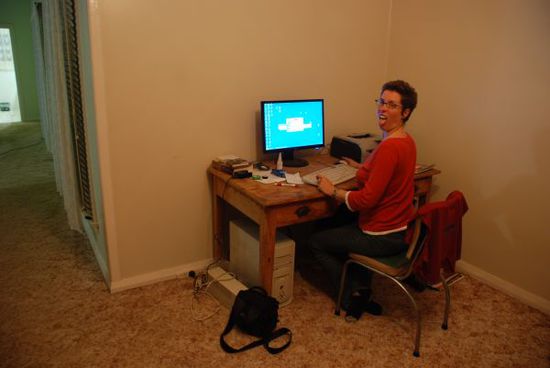 ...und ich bei der Arbeit "Baeh Blog"