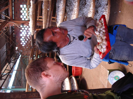 Hier besichtigen wir eine Farm wo Seide hergestellt wird.