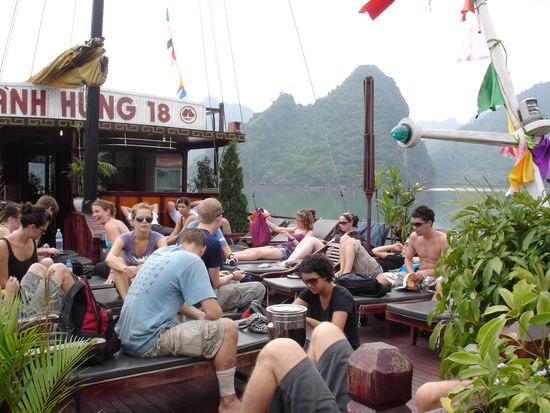 Chillen auf dem Oberdeck.