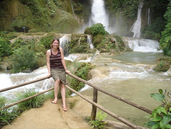 Da war ich noch trocken. Am Fuss des grossen Wasserfalls.