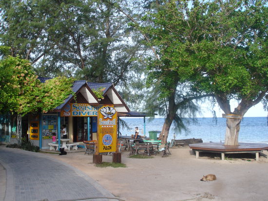 Meine Tauchschule mit perfektem Blick aufs Meer.