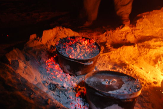 Darf ich vorstellen: links Brot, rechts Haehnchen