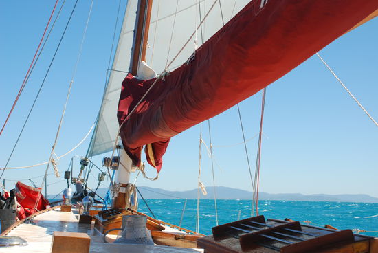 Aufgrund von Dummheit und zuviel Wind dann leider nur mit der Rollfock