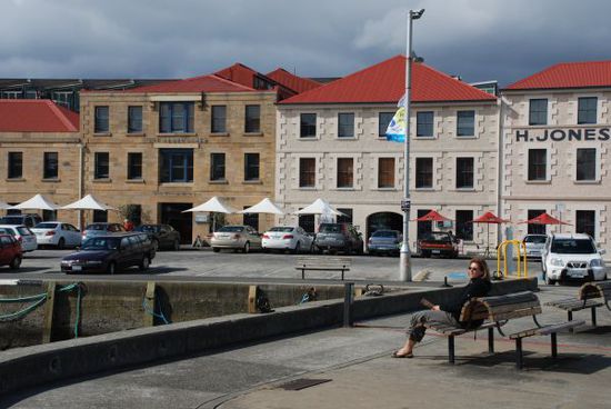 Grauer Himmel beim Constitution Dock