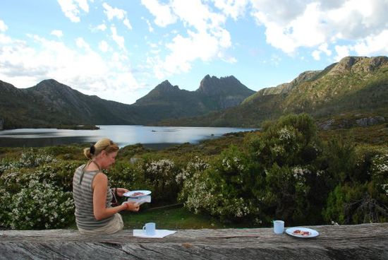 Fruehstueck am Dove Lake