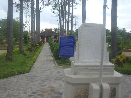 in Hintergrund der Van Thanh Mieu Tempel