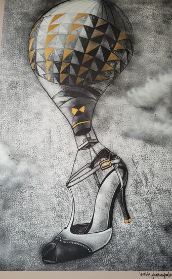 Riesige, tolle Ɓilder und viele Schuhleisten schmückten das Appartement, für das eine ehemalige Schuhfabrik umgebaut wurde..