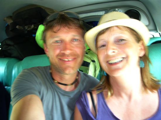 im Minibus bereits in Thailand