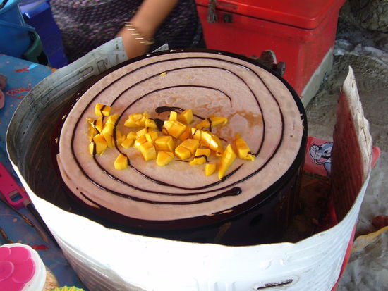 Crepes mit Mango u. Schoko