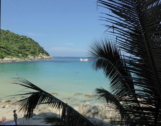 Die ca. 1km entfernte Auw Leuk Bucht - herrlich​ zum Schwimmen, aber auch zum Schnorcheln - war durch eine steile Straße leicht zu erreichen.