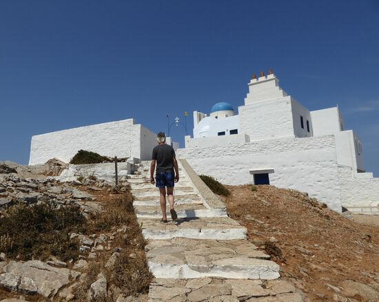 Agios Simeon - am letzten Tag hatten wir einen Mini-Chevrolet gemietet, der den Berg mit Ach und Krach bezwang