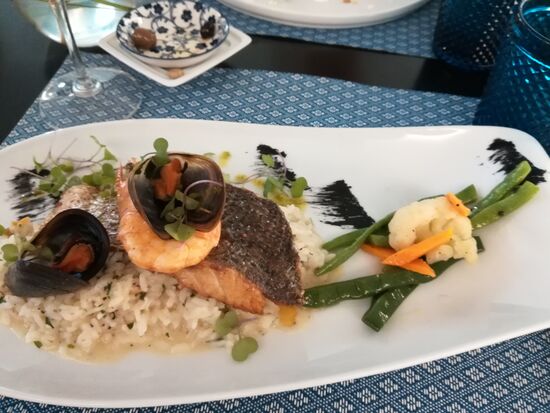Risotto mit Meeresfrüchte und Fisch für mich ...