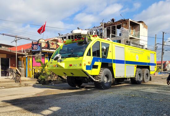 da kam auch die Flughafenfeuerwehr zum Einsatz