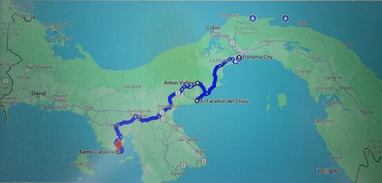 der ersten Etappen unserer Reise unterwegs mit dem Mietwagen - Farallon, El Valle de Anton und Santa Catalina