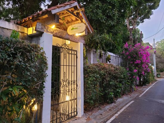 Im Togo B&amp;B wurden wir vom Besitzer und seinen Hunden und Katzen sehr herzlich empfangen. In dem kleinen B&amp;B mit einem schönen Garten, eigentlich ein kleiner Dschungel, fühlten wir uns von Anfang an sehr wohl. Riesige Mangobäume, Palmen etc. spenden hier den ganzen Tag Schatten.