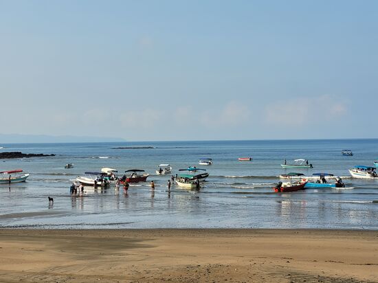 die Boote warten am Morgen auf Schnorchler und Taucher