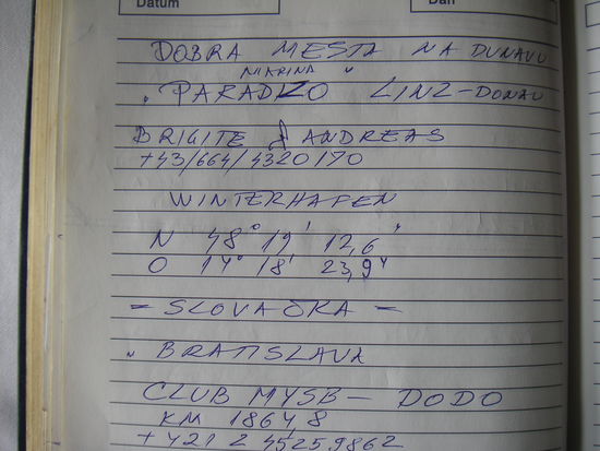 Im Gästebuch:
Dobra Mesta na Dunav
(Gute Plätze an der Donau)
Die Paradiso in Linz - wir sind stolz!