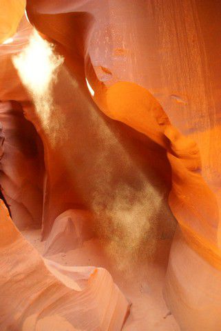 Der Beam mit einer Hand voll Sand "gefüttert"