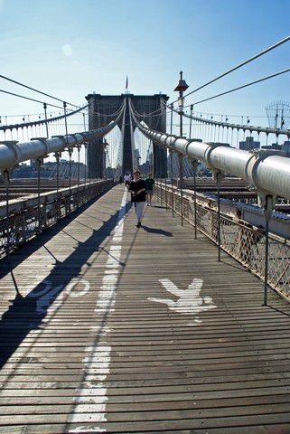 Auf der Brooklyn Bridge