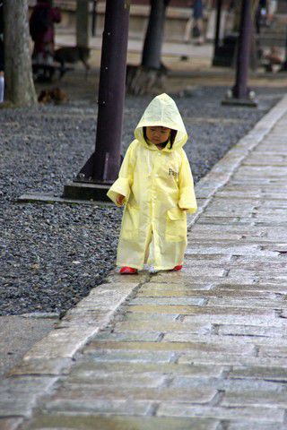 Für Kinder gibt es anscheinend Regenmäntel.