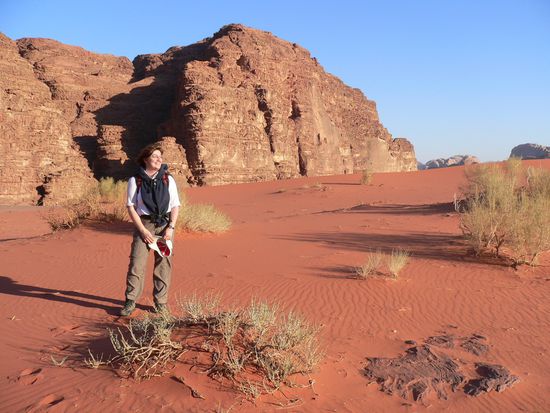 Abendstimmung im roten Sand des Wadi Rum
