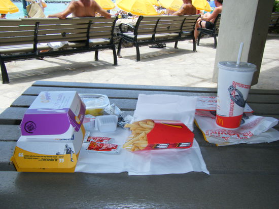 This is all you get for 8.59 $  (including fresh pineapple slices)