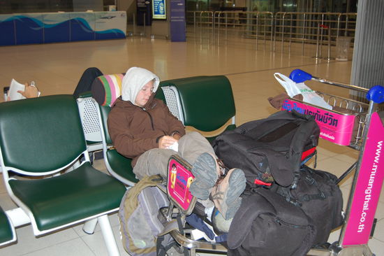 Unser Nachtlager in Bangkok am Flughafen.