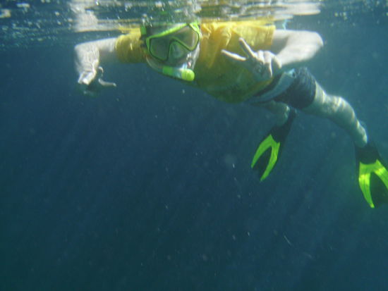 Stefan in seinem Schnorcheloutfit