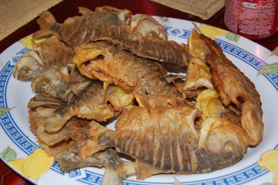 Und so sah unser fertiges Mittagessen dann aus. Geschmacklich sind sie eigentlich gut, nur an den kleinen Dingern ist nix dran.