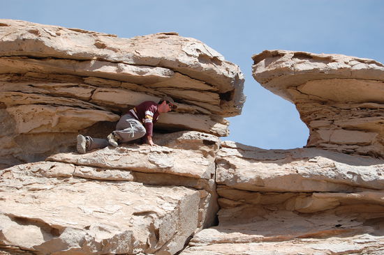 Interessante Gesteinsformationen, auf welchen man super herumklettern kann, wenn man keine Hoehenangst hat.