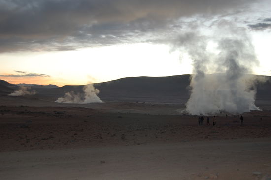 Ankunft gegen 6.15 Uhr bei den Geysiren.