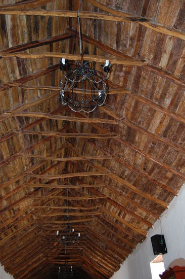 Ihr Dach wurde mit Kaktusstämmen gebaut.