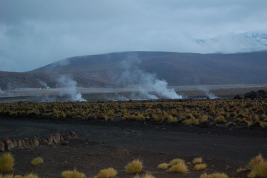 Ankunft an den Geysiren morgens um kurz vor sechs.