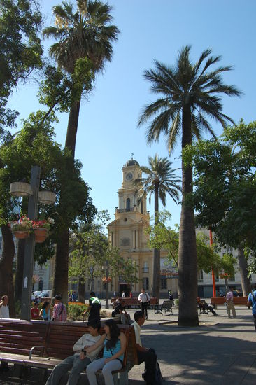 Die Plaza de Armas von Santiago de Chile.