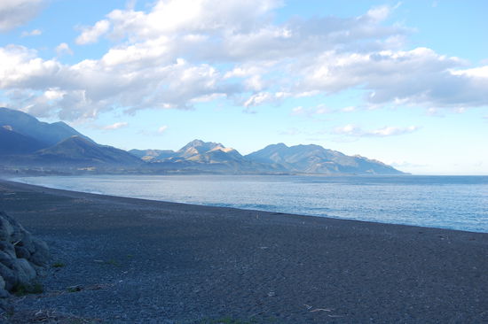 Abendstimmung am Strand von Kaikoura.