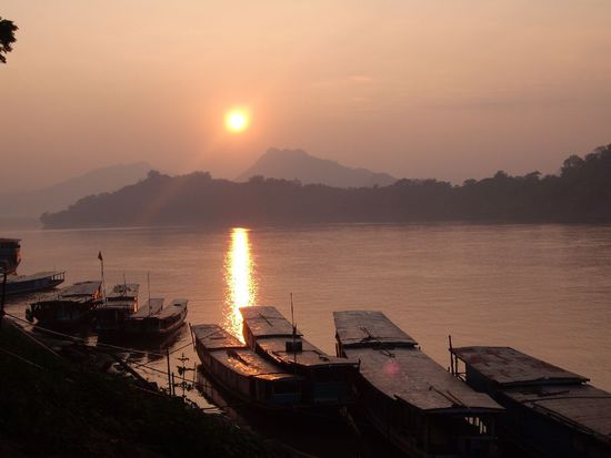 Sonnenuntergang am Mekong