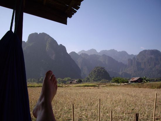 In der Haengematte mit traumhafter Aussicht