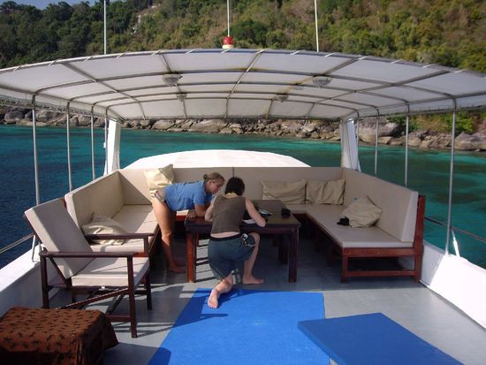 Sundeck - Logbuch schreiben in der Pause