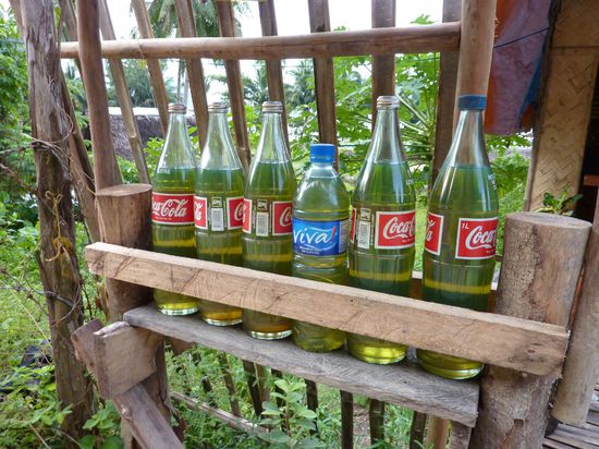 Komische Farbe? Nee, Tankstelle!