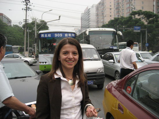 Meine Mitreferendarin - wohnt praktischerweise im Nachbargebäude - im Verkehrschaos