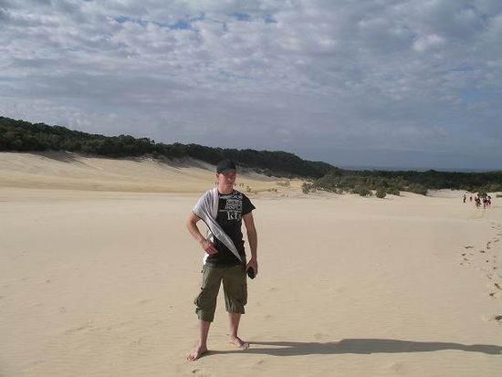 Ich in der Wueste von Fraser Island