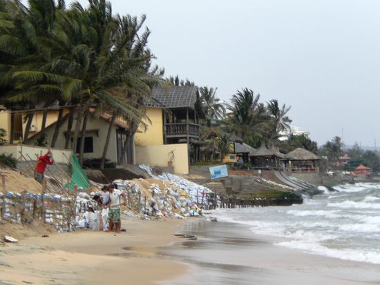 Hier wurde der Strand komplett weggespült