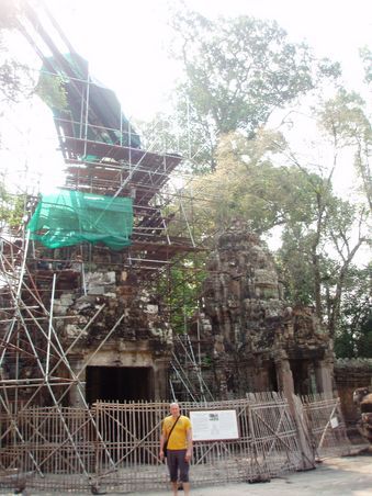 Der Preah Khan Tempel wird grad repariert