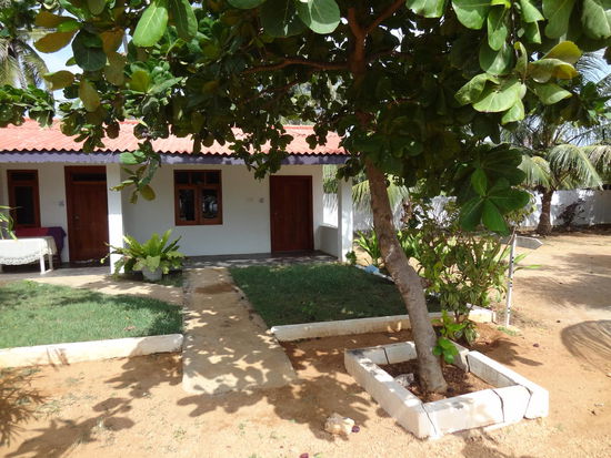 Unser Bungalow rechts von außen