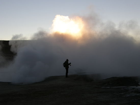 Heisser Dampf aus den Geysieren