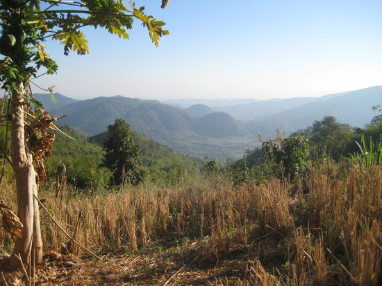 Unterwegs beim Wandern in den Bergen