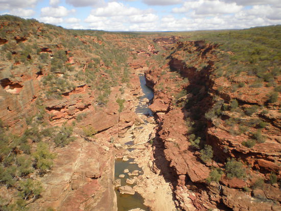 Die Aussicht vom Z-Bend, nach dem Abseiling.... Leider fast kein Wasser, ansonsten waeren die Farben noch schoener..