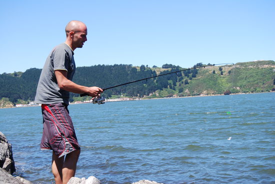 Leider noch kein Glueck gehapt..... unsere kleine feine Angelausruestung 