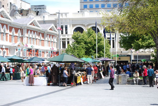 Christchurch Market auf dem Central Square... Jeden Tag konnten wir hin  und am Wocheende gabs dann auch noch andere..